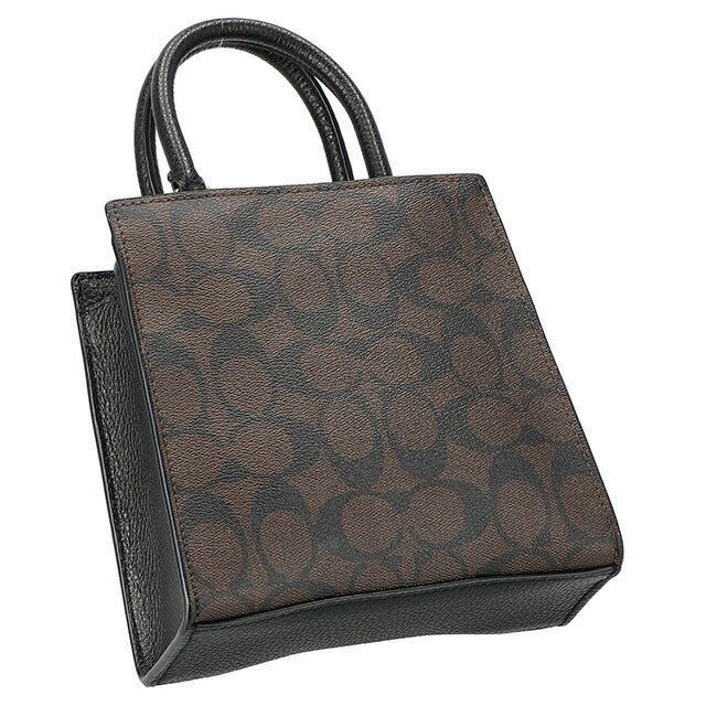 コーチ ハンドバッグ レディース ブランド COACH シグネチャー C7228 IMAA8 1 ダークブラウン ブラック C7228-IMAA8-1