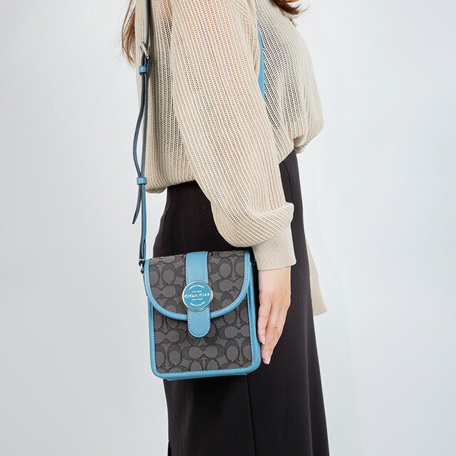 コーチ ショルダーバッグ メンズ レディース ブランド COACH シグネチャー C8321 SVUQ3 1 ブラック系/ブルー C8321-SVUQ3-1