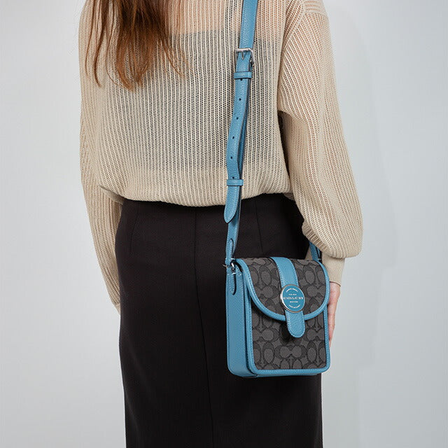 コーチ ショルダーバッグ メンズ レディース ブランド COACH シグネチャー C8321 SVUQ3 1 ブラック系/ブルー C8321-SVUQ3-1