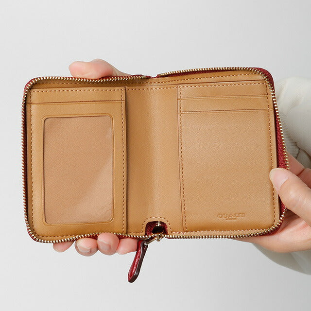 コーチ 二つ折り財布 レディース ブランド COACH シグネチャー C8323 IMP1Y 1 レッド C8323-IMP1Y-1