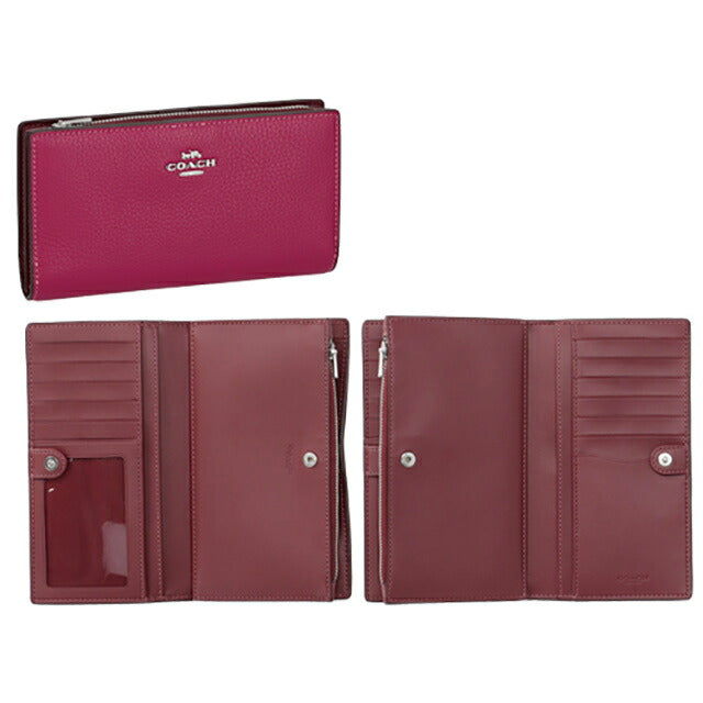 コーチ 長財布 メンズ レディース ブランド COACH C8329 SVC0X 1 ブライトバイオレット ピンク C8329-SVC0X-1