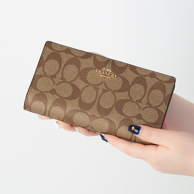 コーチ 長財布 メンズ レディース ブランド COACH シグネチャー C8714 IME74 1 ベージュ C8714-IME74-1