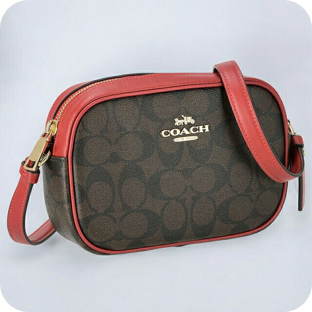 コーチ ショルダーバッグ レディース ブランド COACH シグネチャー C9926 IMRVQ 1 ブラウン/レッド C9926-IMRVQ-1