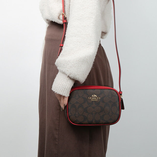 コーチ ショルダーバッグ レディース ブランド COACH シグネチャー C9926 IMRVQ 1 ブラウン/レッド C9926-IMRVQ-1