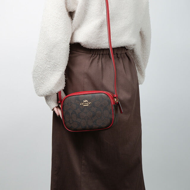 コーチ ショルダーバッグ レディース ブランド COACH シグネチャー C9926 IMRVQ 1 ブラウン/レッド C9926-IMRVQ-1