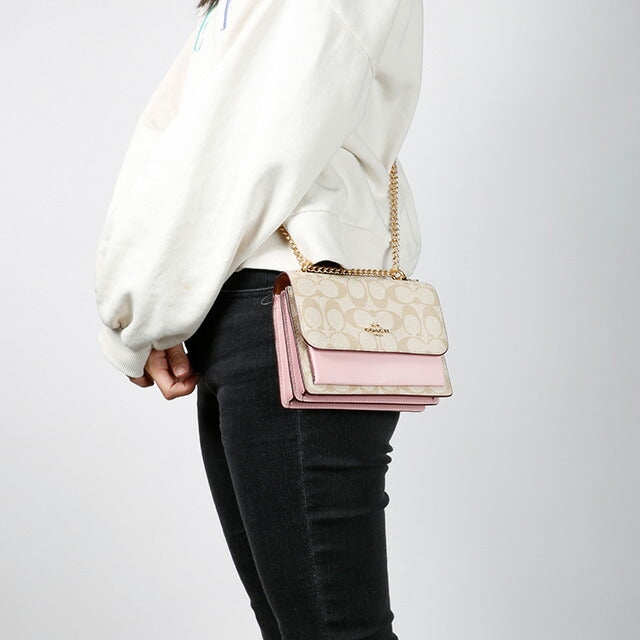 コーチ ショルダーバッグ レディース ブランド COACH シグネチャー C9946 IMV3C 1 ベージュ/ピンク C9946-IMV3C-1
