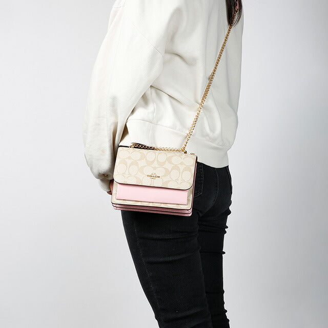 コーチ ショルダーバッグ レディース ブランド COACH シグネチャー C9946 IMV3C 1 ベージュ/ピンク C9946-IMV3C-1