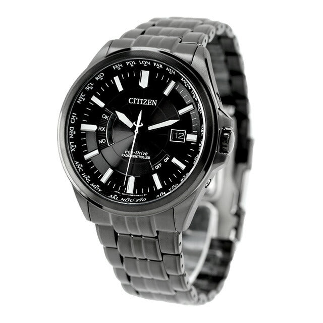 Citizen Collection Direct Flight Plemogenated Eco-Drive无线电观看品牌广播太阳能公民收藏CB0294-54E模拟黑色CB0294-54E