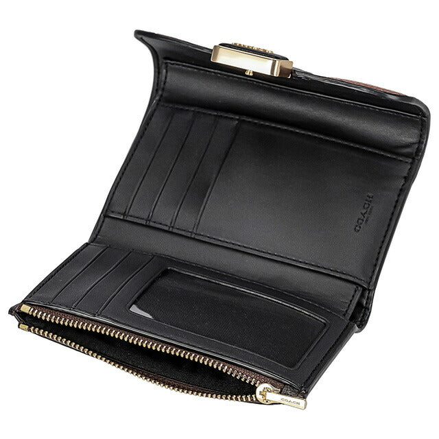コーチ 二つ折り財布 レディース ブランド COACH シグネチャー CC060 IMW6R 1 ブラウン CC060-IMW6R-1