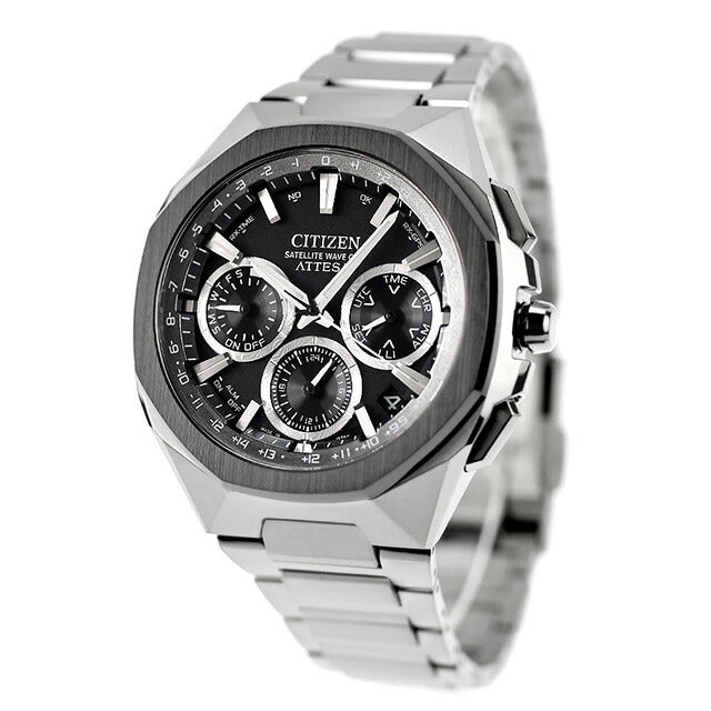 公民Attesa Double Direct Flight Eco-Drive GPS卫星电台观看品牌男士钛计时太阳能公民Attesa CC4104-53E CC4104-53E