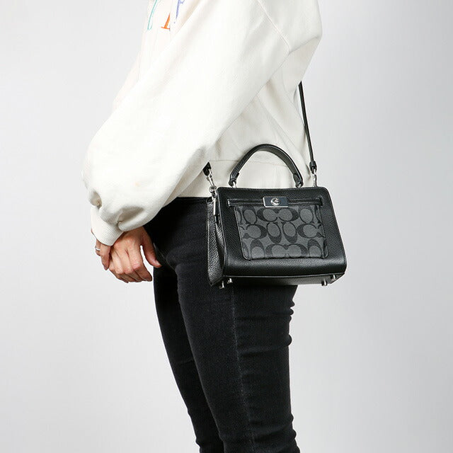 コーチ ハンドバッグ レディース ブランド COACH シグネチャー CC977 SVTSQ 1 グラファイトブラック CC977-SVTSQ-1
