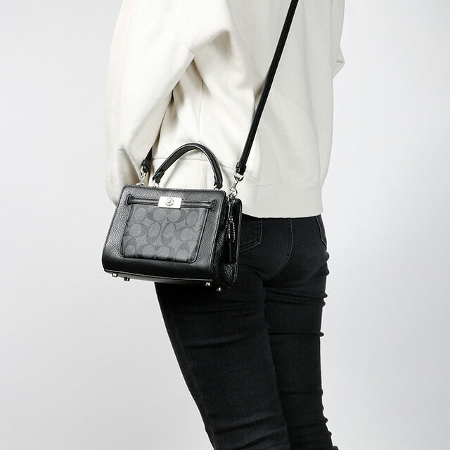 コーチ ハンドバッグ レディース ブランド COACH シグネチャー CC977 SVTSQ 1 グラファイトブラック CC977-SVTSQ-1