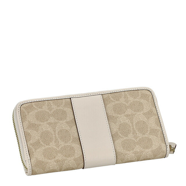 コーチ 長財布 レディース ブランド COACH CCQ07 IMXDM ライトベージュ/ホワイト ウォレット 高級 おしゃれ プレゼント 実用的