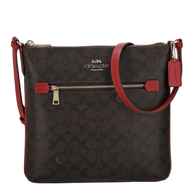 コーチ ショルダーバッグ レディース ブランド COACH CCQ27 IMXD0 ダークブラウン/レッド 斜めがけ 高級 おしゃれ プレゼント 女性 実用的 かわいい