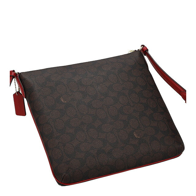 コーチ ショルダーバッグ レディース ブランド COACH CCQ27 IMXD0 ダークブラウン/レッド 斜めがけ 高級 おしゃれ プレゼント 女性 実用的 かわいい
