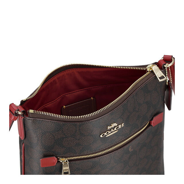 コーチ ショルダーバッグ レディース ブランド COACH CCQ27 IMXD0 ダークブラウン/レッド 斜めがけ 高級 おしゃれ プレゼント 女性 実用的 かわいい