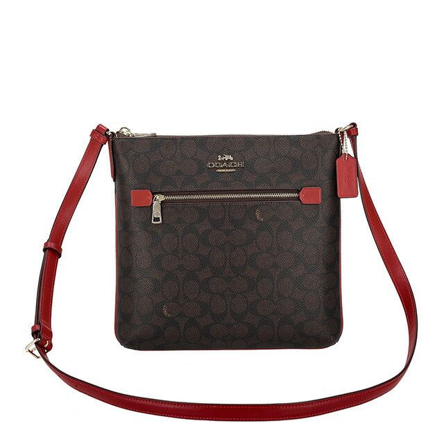 コーチ ショルダーバッグ レディース ブランド COACH CCQ27 IMXD0 ダークブラウン/レッド 斜めがけ 高級 おしゃれ プレゼント 女性 実用的 かわいい