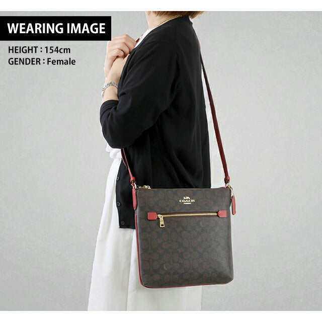 コーチ ショルダーバッグ レディース ブランド COACH CCQ27 IMXD0 ダークブラウン/レッド 斜めがけ 高級 おしゃれ プレゼント 女性 実用的 かわいい