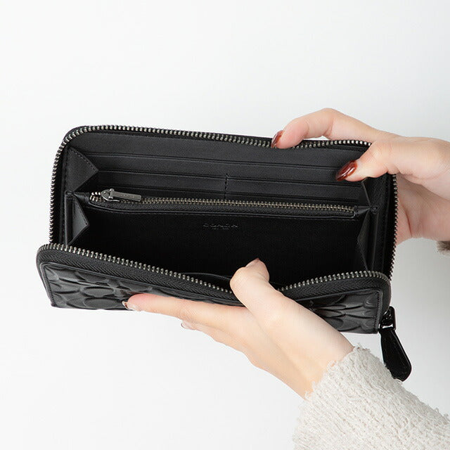 コーチ 長財布 メンズ レディース ブランド COACH シグネチャー CE551 QB BK 1 ブラック CE551-QB-BK-1