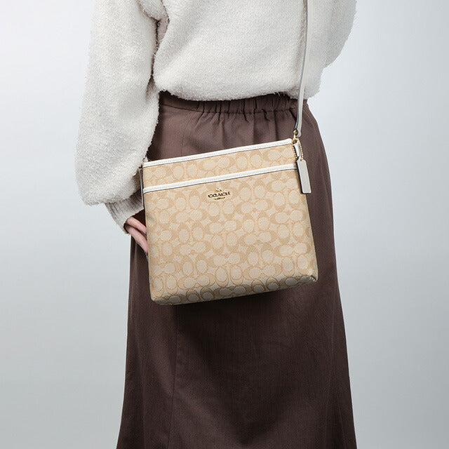 コーチ ショルダーバッグ レディース ブランド COACH シグネチャー CG978 IMDQC 1 ベージュ/ホワイト CG978-IMDQC-1