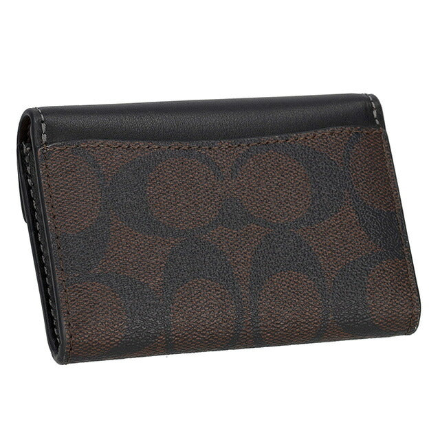 コーチ 名刺入れ レディース ブランド COACH シグネチャー CH202 IMAA8 1 ブラック/ブラウン CH202-IMAA8-1