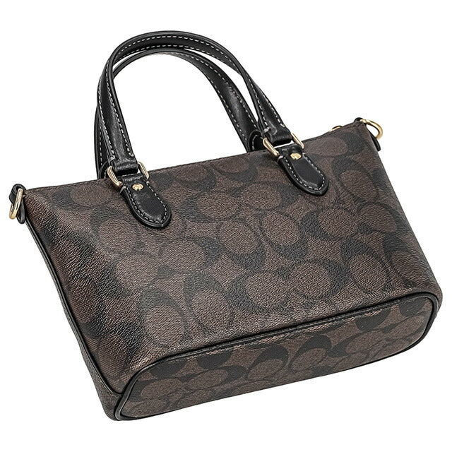 コーチ ハンドバッグ レディース ブランド COACH シグネチャー CH468 IMAA8 1 ブラウン/ブラック CH468-IMAA8-1