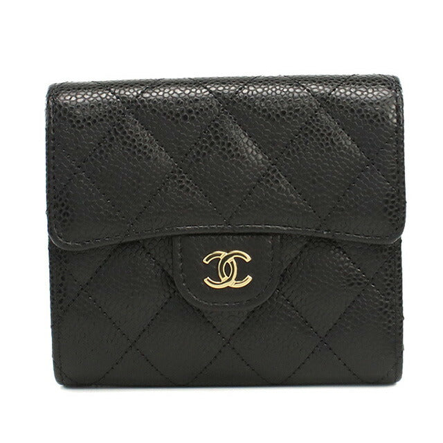 シャネル 三折財布小銭入付き レディース ブランド CHANEL AP0231 ブラック 財布 CHAAP0231011