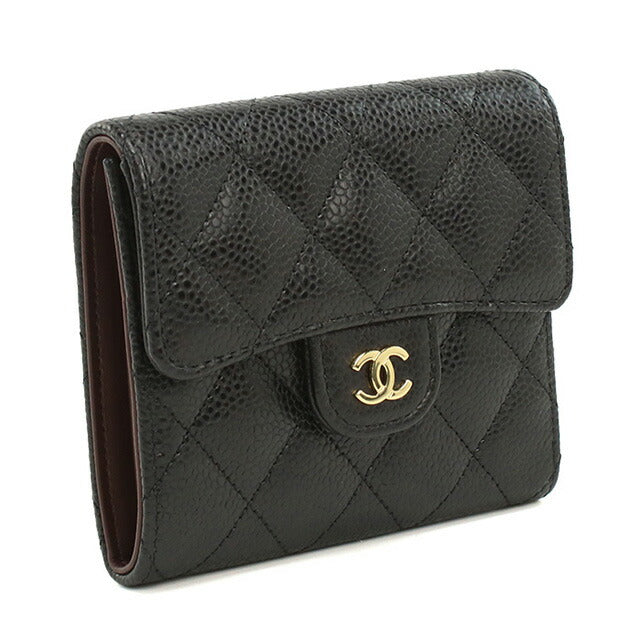 シャネル 三折財布小銭入付き レディース ブランド CHANEL AP0231 ブラック 財布 CHAAP0231011