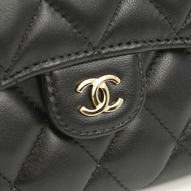 シャネル 三折財布小銭入付き レディース ブランド CHANEL フランス AP0231 ブラック 財布 CHAAP0231031