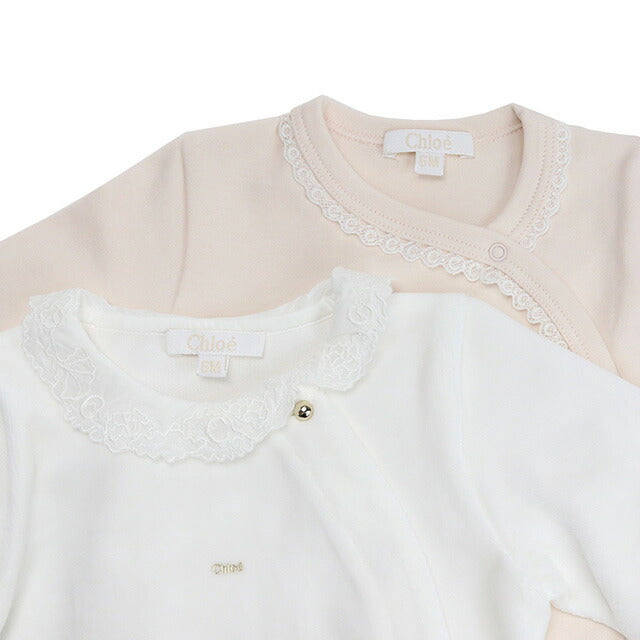 クロエ カバーオール ベビー ブランド CHLOE チュニジア C98260 PINK WHITE ホワイト系、ピンク系 ウェア 選べるモデル CHLC98260A
