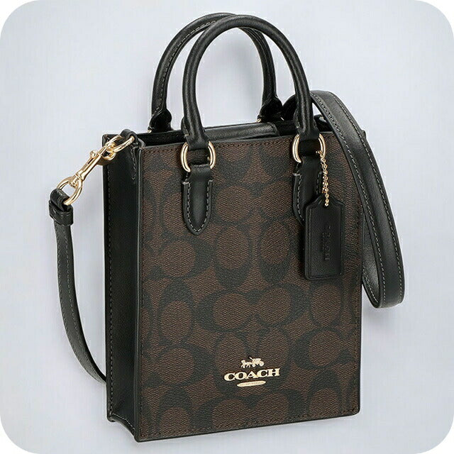 コーチ ハンドバッグ レディース ブランド COACH シグネチャー CJ494 IMAA8 1 ブラウン/ブラック CJ494-IMAA8-1