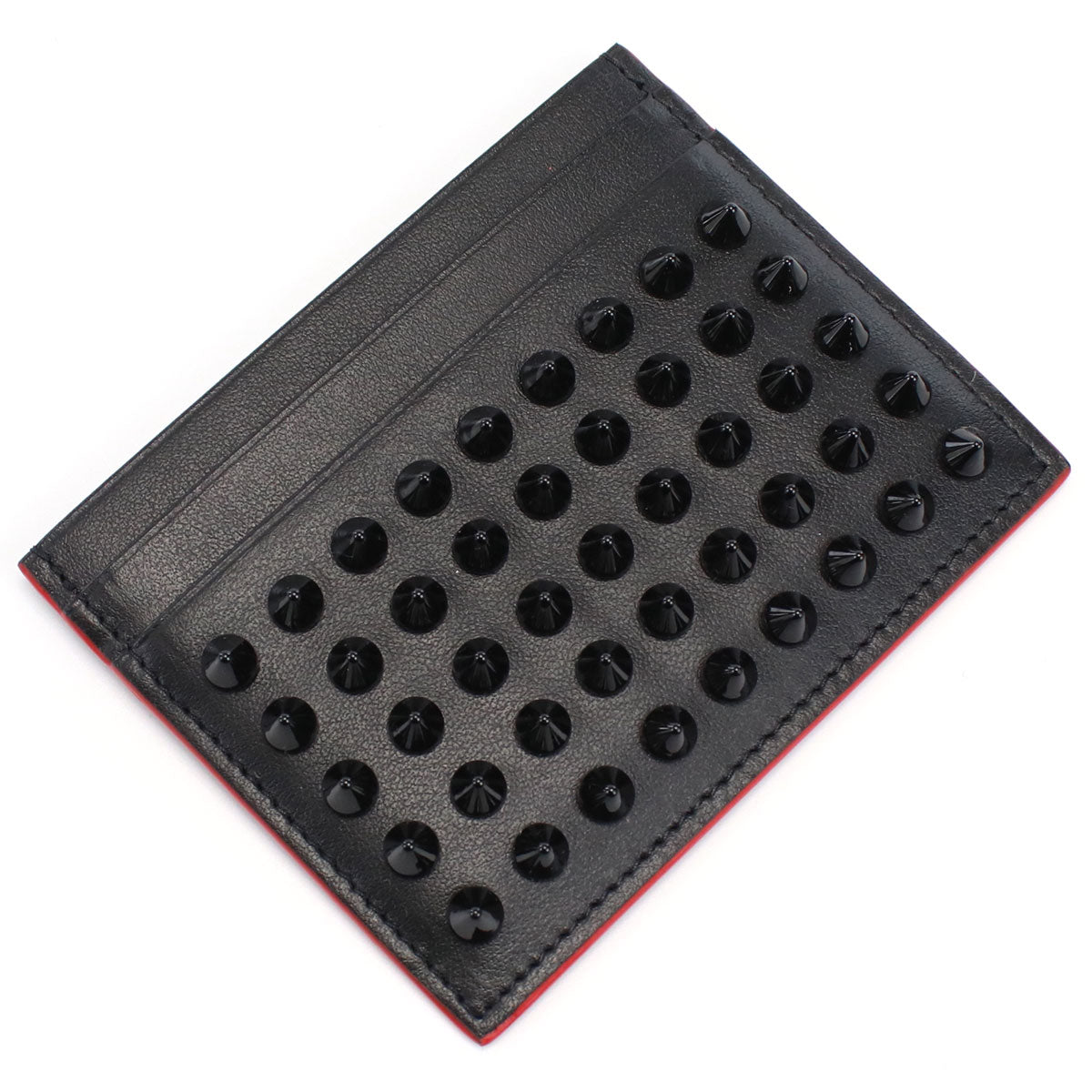 クリスチャン ルブタン カードケース レディース CALF PARIS/SPIKES カーフ イタリア 3165091 BLACK-BLACK ブラック 財布 CLO316509101
