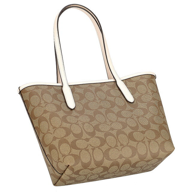 コーチ トートバッグ レディース ブランド COACH シグネチャー CM183 IMDJ8 1 カーキベージュ/チョークホワイト CM183-IMDJ8-1
