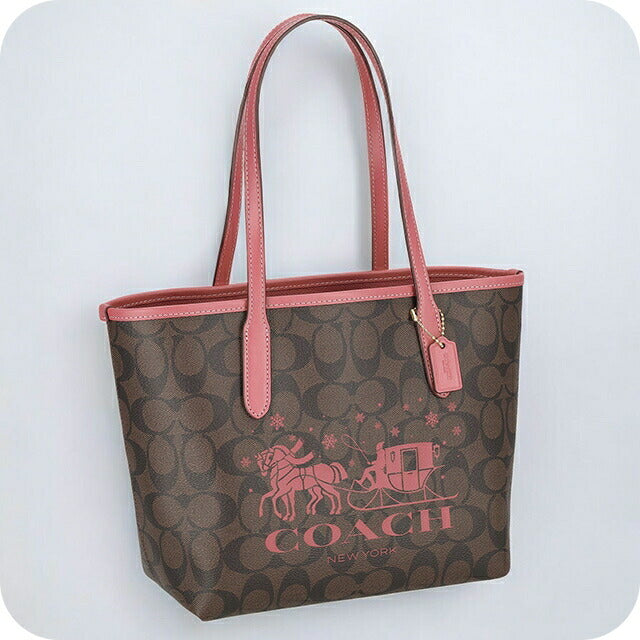 コーチ トートバッグ レディース ブランド COACH シグネチャー CM183 IMWA0 1 ブラウン/ピンク CM183-IMWA0-1