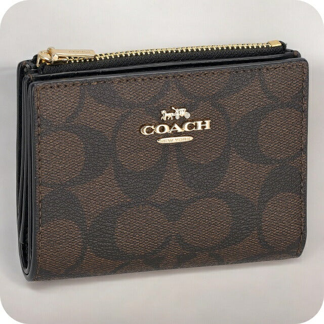 コーチ 二つ折り財布 レディース ブランド COACH CM852 ダークブラウン CM852-IMAA8-1