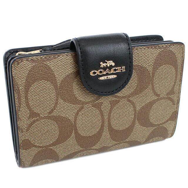 コーチ 二つ折り財布 レディース ブランド COACH ベトナム C0082 ブラウン系 ブラック 財布 COAC0082041