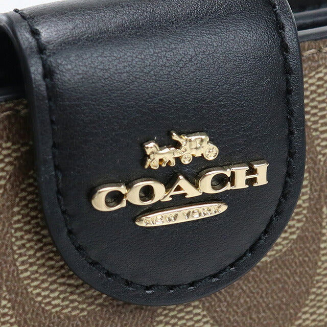 コーチ 二つ折り財布 レディース ブランド COACH ベトナム C0082 ブラウン系 ブラック 財布 COAC0082041