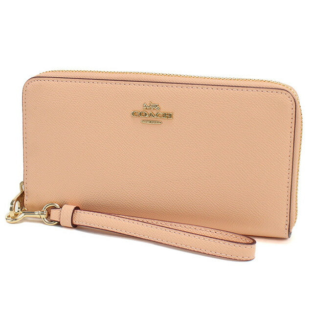 コーチ 長財布ラウンドファスナー レディース ブランド COACH レザー C3441 ピンク系 財布 COAC3441041