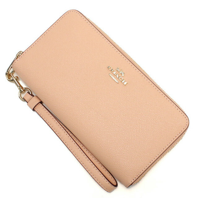 コーチ 長財布ラウンドファスナー レディース ブランド COACH レザー C3441 ピンク系 財布 COAC3441041