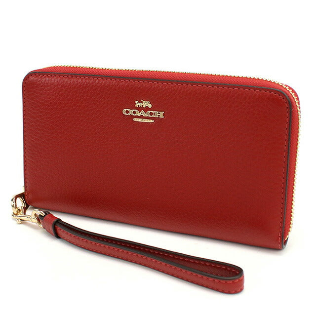 コーチ 長財布ラウンドファスナー レディース ブランド COACH レザー ミャンマー C4451 レッド系 財布 COAC4451031