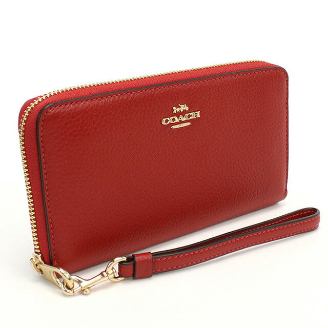 コーチ 長財布ラウンドファスナー レディース ブランド COACH レザー ミャンマー C4451 レッド系 財布 COAC4451031