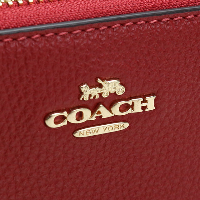 コーチ 長財布ラウンドファスナー レディース ブランド COACH レザー ミャンマー C4451 レッド系 財布 COAC4451031