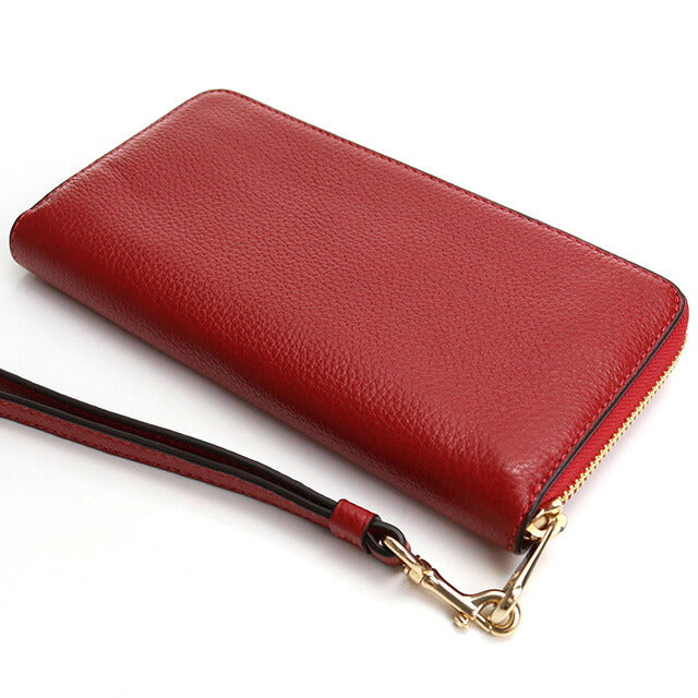 コーチ 長財布ラウンドファスナー レディース ブランド COACH レザー ミャンマー C4451 レッド系 財布 COAC4451031