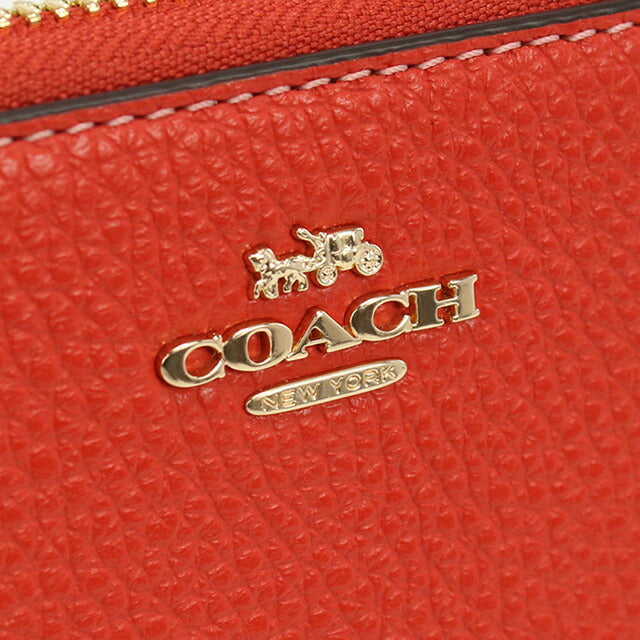 コーチ 長財布ラウンドファスナー レディース ブランド COACH レザー C4451 レッド系 財布 COAC4451121