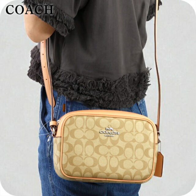 コーチ ショルダーバッグ レディース ブランド COACH シグネチャー レザー CR135 SVX1W 1 ライトカーキ/ピンク CR135-SVX1W-1