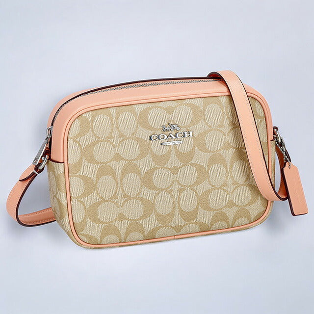 コーチ ショルダーバッグ レディース ブランド COACH シグネチャー レザー CR135 SVX1W 1 ライトカーキ/ピンク CR135-SVX1W-1