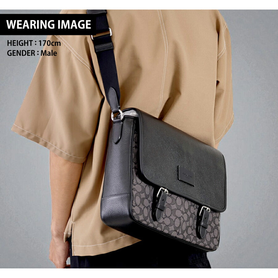 コーチ ショルダーバッグ メンズ ブランド COACH CR334 SVO1U チャコール/ブラック CR334-SVO1U-1