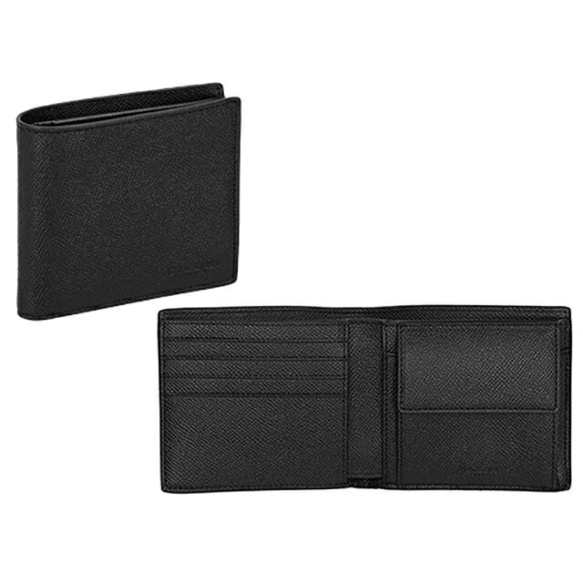 コーチ 二つ折り財布 メンズ ブランド COACH レザー CU371 QB/BK ブラック ウォレット 高級 おしゃれ プレゼント 実用的