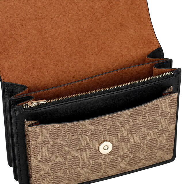 コーチ ショルダーバッグ レディース ブランド COACH CV978 ベージュ/ブラック CV978-IMXB2-1