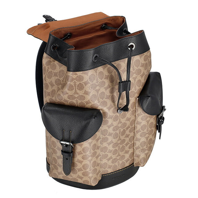 コーチ バックパック メンズ ブランド COACH CW211 ライトブラウン/ブラック CW211-QBNRX-1